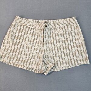 a.n.a A New Approach Womens Mid Rise Twill Shorts Size 12 Beige White Tan Print